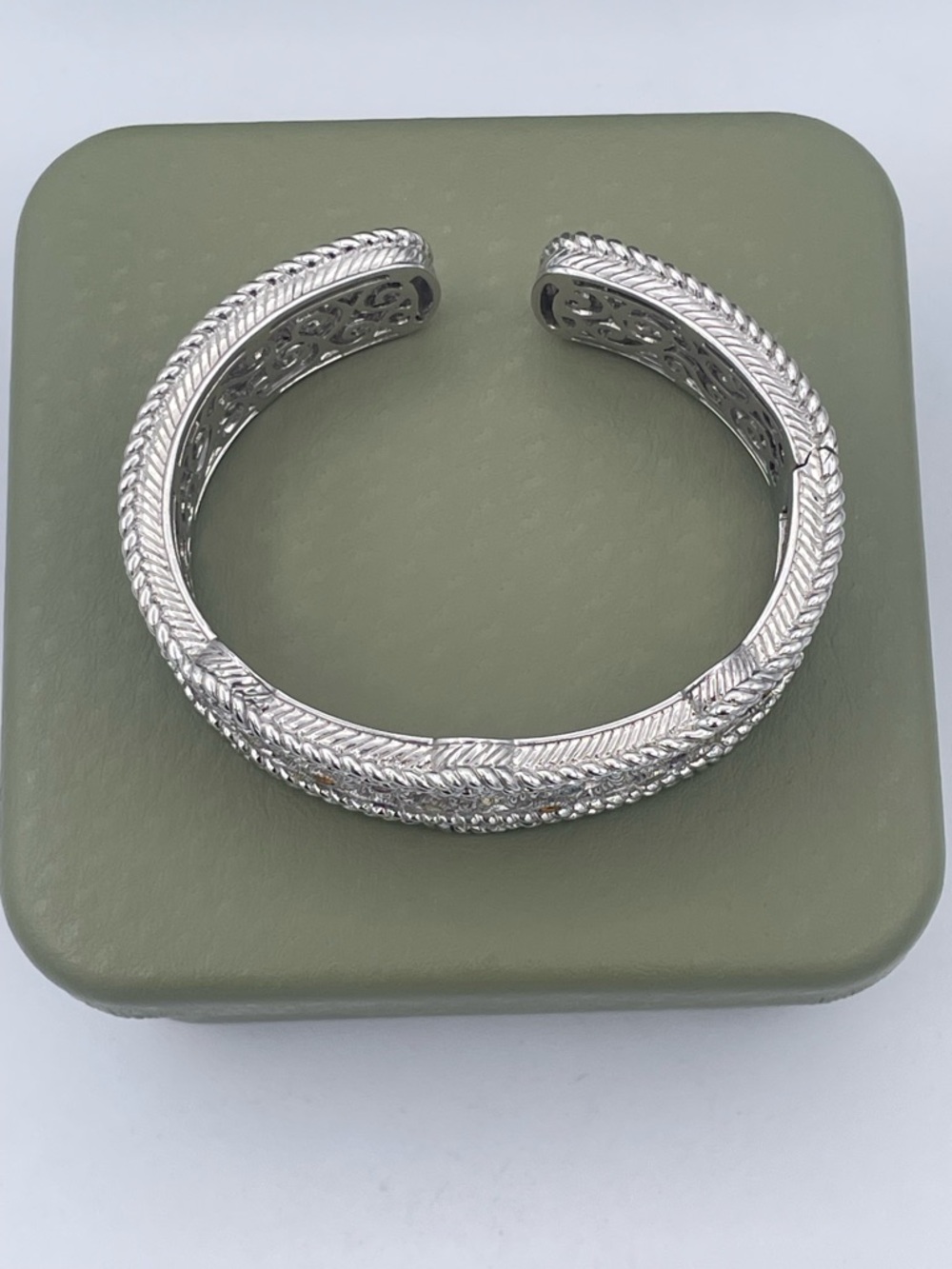 Judith Ripka Sterling Silver 925 Multi Gemstone CZ Cuff Bracelet Heavy 66.6g - Picture 5 of 15